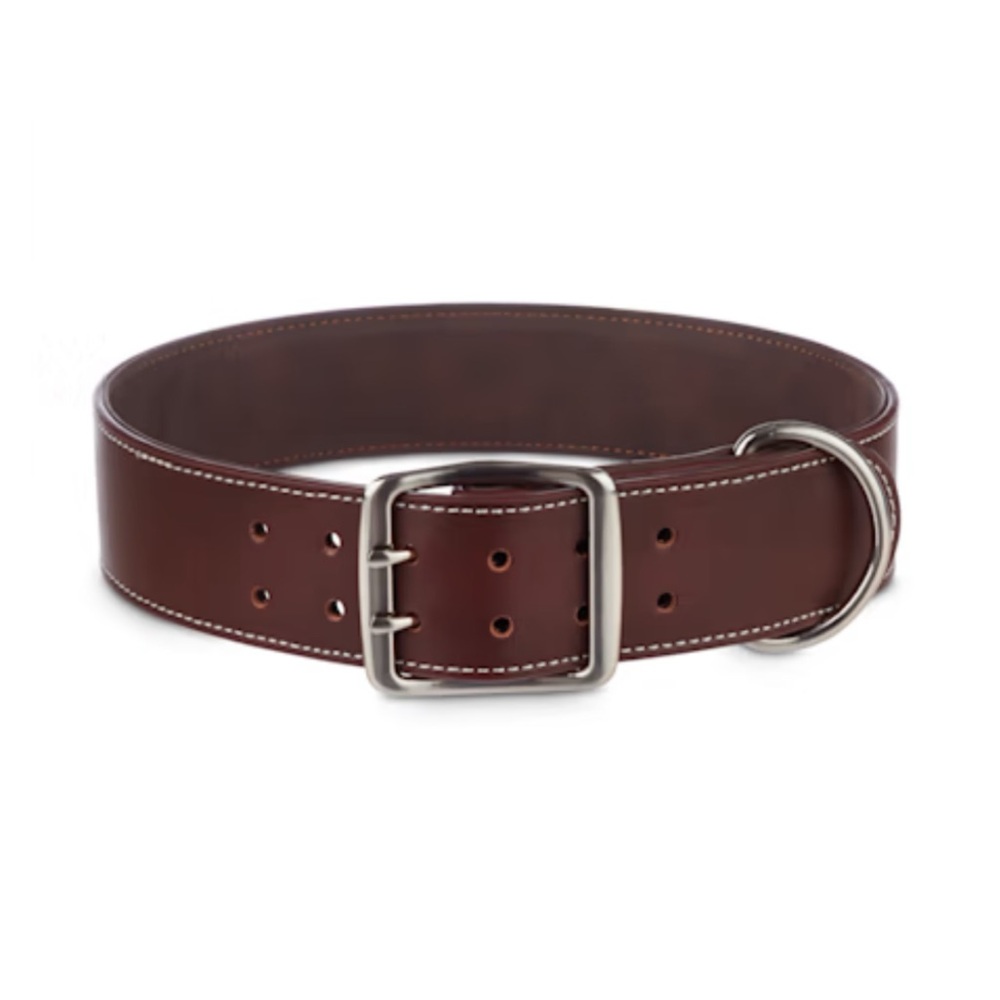 Youly The Sophisticate Brown Leather Collar for Big Dogs XXL/XXXL